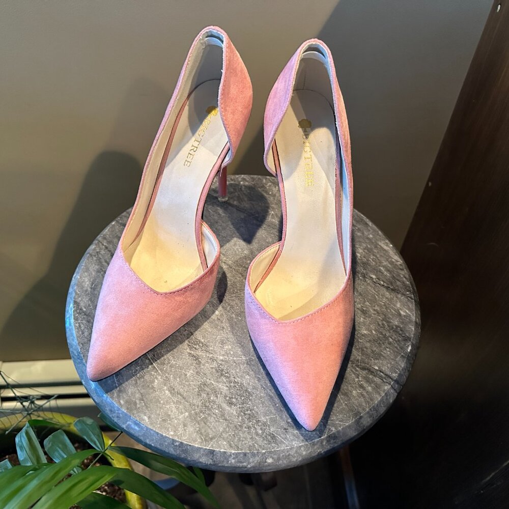 Big Tree Pink Suede D'Orsay Pumps ~ Size 39